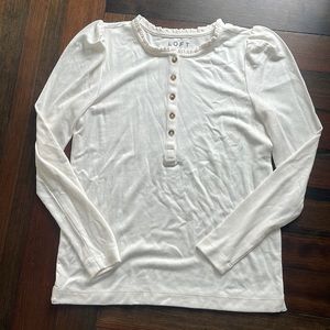 Loft Long Sleeve Button Down in Cream — SM
